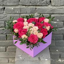 Цветочная композиция из Розы в коробке в Бужарово