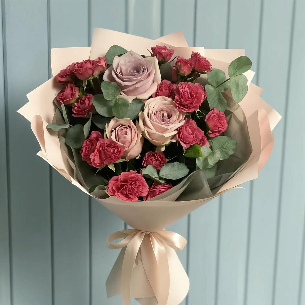 Букет цветов из: Гвоздики и Розы в Бужарово
