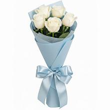 Букет 5 Белых роз Проуд в Бужарово