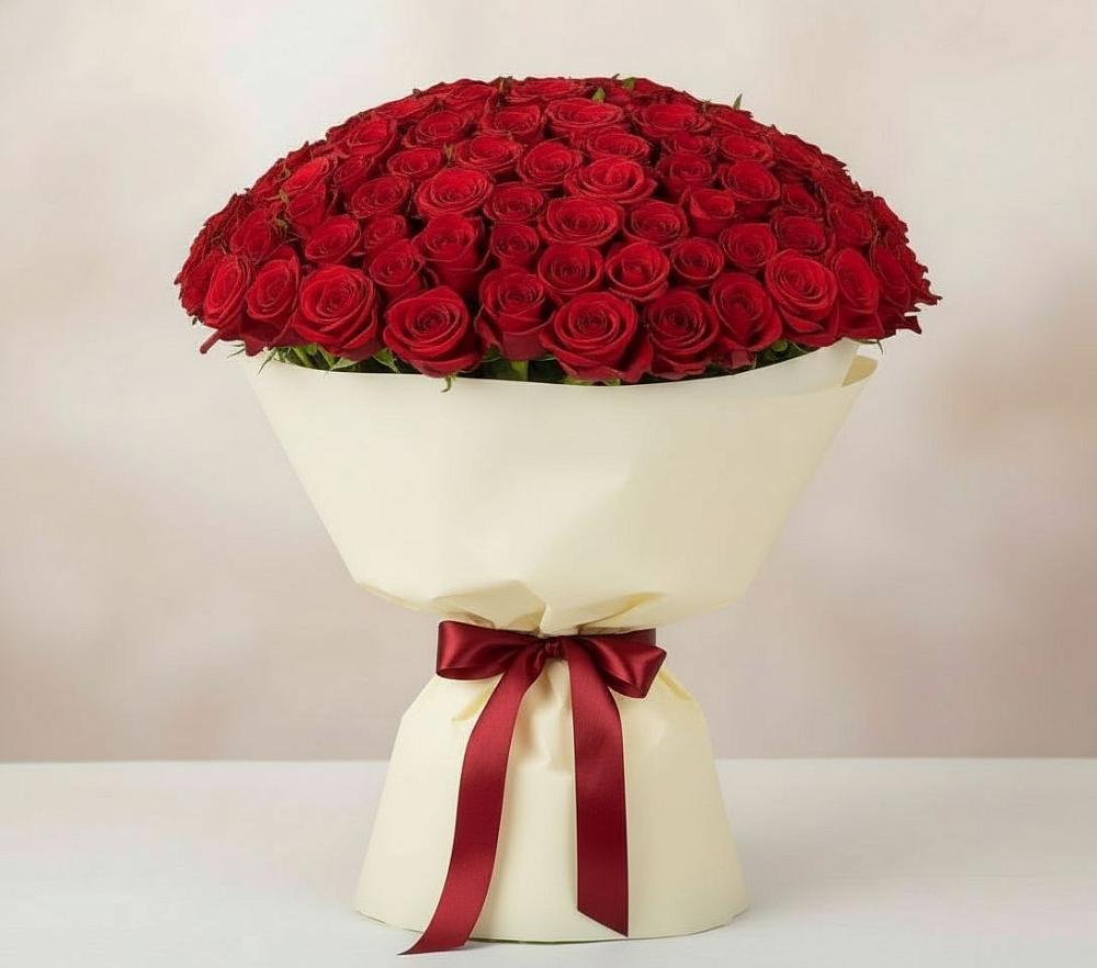 Букет 101 Красная роза Милано в Бужарово