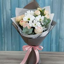 Букет цветов из:  Хризантемы и Розы #REPLACE_PRED# Бужарово