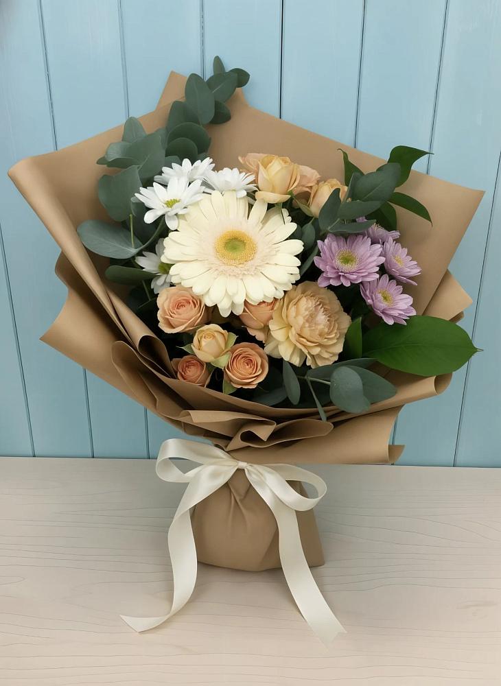 Букет цветов из: Герберы и Хризантемы в Бужарово