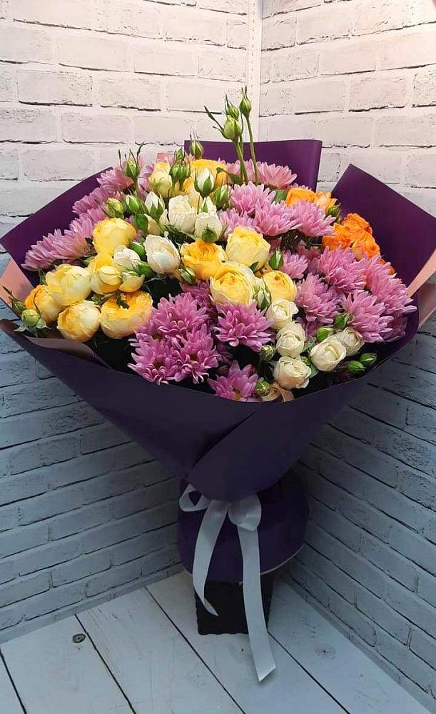 Букет цветов из: Хризантемы и Розы в Бужарово