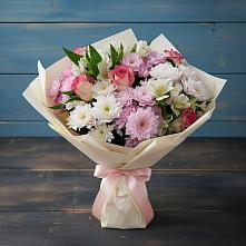 Букет цветов из:  Хризантемы, Альстромерии и Розы в Бужарово