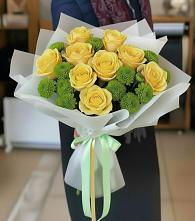 Букет цветов из:  Хризантемы и Розы в Бужарово