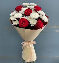 Букет цветов из:  Розы и Хризантемы в Бужарово