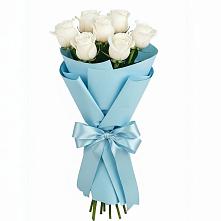 Букет 7 белых роз Проуд в Бужарово