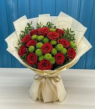 Букет цветов из:  Розы и Хризантемы #REPLACE_PRED# Бужарово