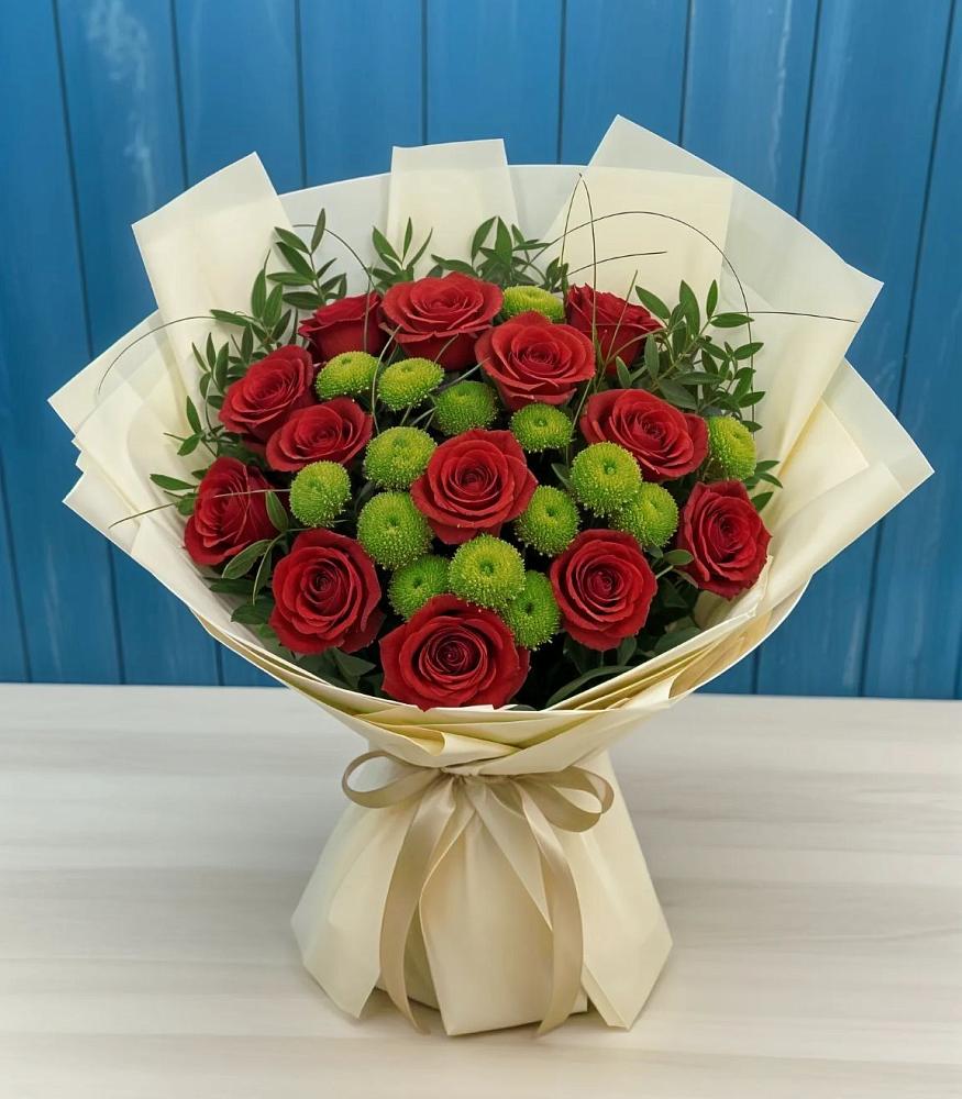 Букет цветов из: Розы и Хризантемы в Бужарово